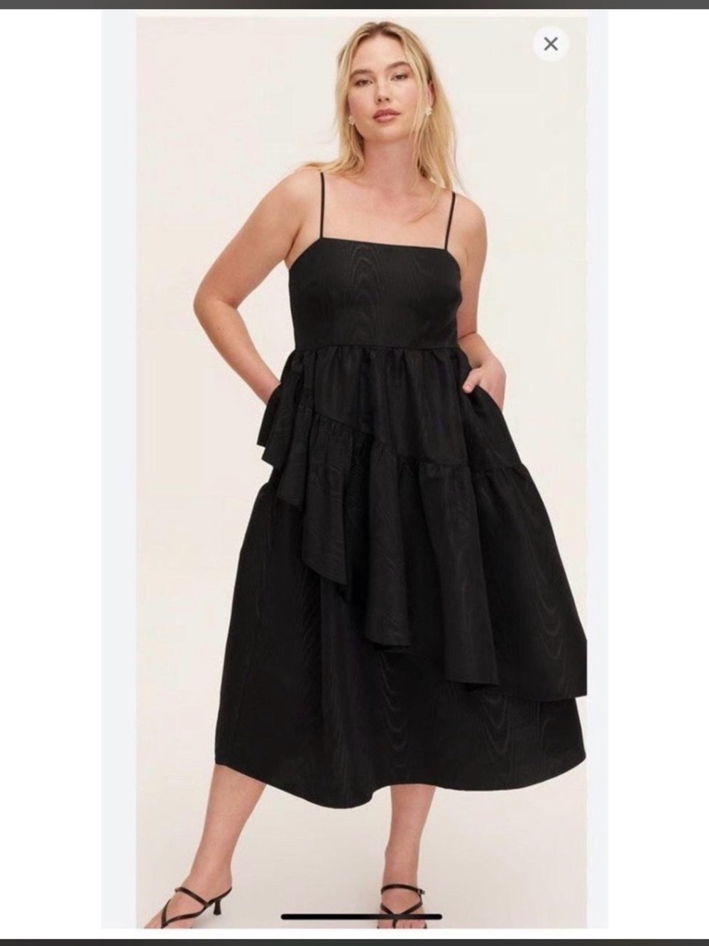 Kate Spade X Target Black Tiered Ruffle Midi Tank Dress
